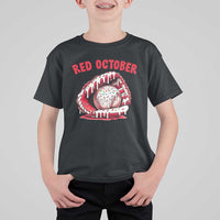 Red October T Shirt For Kid Baseball Drip Ice Cream Sprinkles Baseball Glove - Wonder Print Shop