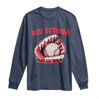 Red October Long Sleeve Shirt Baseball Drip Ice Cream Sprinkles Baseball Glove - Wonder Print Shop