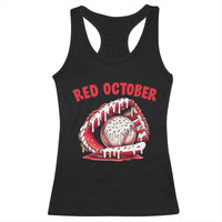 Red October Racerback Tank Top Baseball Drip Ice Cream Sprinkles Baseball Glove - Wonder Print Shop