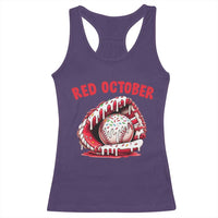 Red October Racerback Tank Top Baseball Drip Ice Cream Sprinkles Baseball Glove - Wonder Print Shop