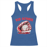 Red October Racerback Tank Top Baseball Drip Ice Cream Sprinkles Baseball Glove - Wonder Print Shop