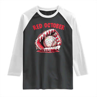 Red October Raglan Shirt Baseball Drip Ice Cream Sprinkles Baseball Glove - Wonder Print Shop