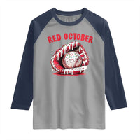 Red October Raglan Shirt Baseball Drip Ice Cream Sprinkles Baseball Glove - Wonder Print Shop