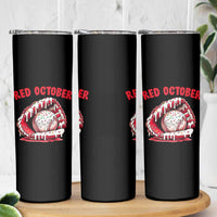 Red October Skinny Tumbler Baseball Drip Ice Cream Sprinkles Baseball Glove - Wonder Print Shop