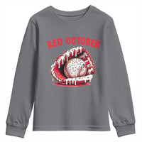 Red October Youth Sweatshirt Baseball Drip Ice Cream Sprinkles Baseball Glove - Wonder Print Shop