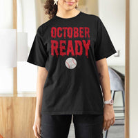 October Ready T Shirt For Women Philadelphia Playoff Baseball Gift Halloween Costume - Wonder Print Shop