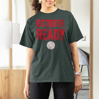 October Ready T Shirt For Women Philadelphia Playoff Baseball Gift Halloween Costume - Wonder Print Shop