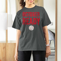 October Ready T Shirt For Women Philadelphia Playoff Baseball Gift Halloween Costume - Wonder Print Shop
