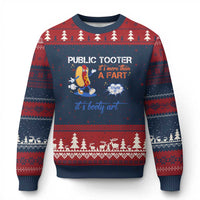 Public Tooter Ugly Christmas Sweater Its More Than A Fart Funny Inappropriate Embarrassing - Wonder Print Shop