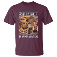 Funny Offensive Dachshund T Shirt Easily Distracted By Small Wieners Bootleg Meme
