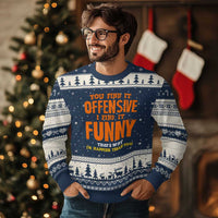 Funny Sarcastic Saying Ugly Christmas Sweater Offensive Happy Feeling Quote - Wonder Print Shop