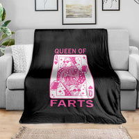 Queen of Farts Throw Blanket Funny Joke Inappropriate Fart Prank Gift - Wonder Print Shop