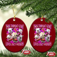 Funny Throat Goat Ceramic Ornament Swallows Juicy Wieners Inappropriate Adult - Wonder Print Shop