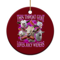 Funny Throat Goat Ceramic Ornament Swallows Juicy Wieners Inappropriate Adult - Wonder Print Shop