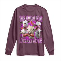 Funny Throat Goat Long Sleeve Shirt Swallows Juicy Wieners Inappropriate Adult - Wonder Print Shop