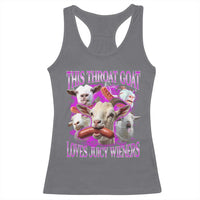 Funny Throat Goat Racerback Tank Top Swallows Juicy Wieners Inappropriate Adult - Wonder Print Shop