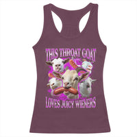 Funny Throat Goat Racerback Tank Top Swallows Juicy Wieners Inappropriate Adult - Wonder Print Shop
