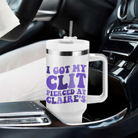 I Got My Clit Pierced At Claries Tumbler With Handle Funny Sarcasm Joke Adult Humor Sassy - Wonder Print Shop