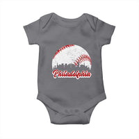 Philadelphia Baseball Baby Onesie Vintage Skyline City - Wonder Print Shop