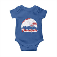Philadelphia Baseball Baby Onesie Vintage Skyline City - Wonder Print Shop