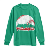 Philadelphia Baseball Long Sleeve Shirt Vintage Skyline City - Wonder Print Shop