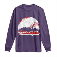 Philadelphia Baseball Long Sleeve Shirt Vintage Skyline City - Wonder Print Shop