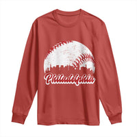 Philadelphia Baseball Long Sleeve Shirt Vintage Skyline City - Wonder Print Shop