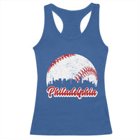 Philadelphia Baseball Racerback Tank Top Vintage Skyline City - Wonder Print Shop