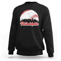 Philadelphia Baseball Sweatshirt Vintage Skyline City - Wonder Print Shop