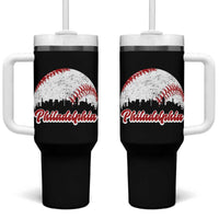 Philadelphia Baseball Tumbler With Handle Vintage Skyline City - Wonder Print Shop
