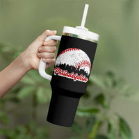 Philadelphia Baseball Tumbler With Handle Vintage Skyline City - Wonder Print Shop