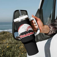 Philadelphia Baseball Tumbler With Handle Vintage Skyline City - Wonder Print Shop