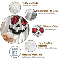 Halloween Phillies Throw Blanket Philadelphia Baseball Red October Jackolantern Pumpkin Face - Wonder Print Shop