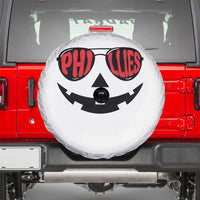 Halloween Phillies Spare Tire Cover Philadelphia Baseball Red October Jackolantern Pumpkin Face - Wonder Print Shop