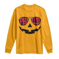 Halloween Phillies Long Sleeve Shirt Philadelphia Baseball Red October Jackolantern Pumpkin Face - Wonder Print Shop