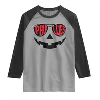 Halloween Phillies Raglan Shirt Philadelphia Baseball Red October Jackolantern Pumpkin Face - Wonder Print Shop
