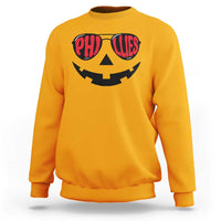 Halloween Phillies Sweatshirt Philadelphia Baseball Red October Jackolantern Pumpkin Face - Wonder Print Shop