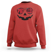 Halloween Phillies Sweatshirt Philadelphia Baseball Red October Jackolantern Pumpkin Face - Wonder Print Shop