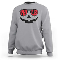Halloween Phillies Sweatshirt Philadelphia Baseball Red October Jackolantern Pumpkin Face - Wonder Print Shop
