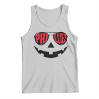 Halloween Phillies Tank Top Philadelphia Baseball Red October Jackolantern Pumpkin Face - Wonder Print Shop