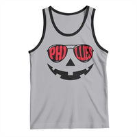 Halloween Phillies Tank Top Philadelphia Baseball Red October Jackolantern Pumpkin Face - Wonder Print Shop