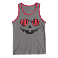 Halloween Phillies Tank Top Philadelphia Baseball Red October Jackolantern Pumpkin Face - Wonder Print Shop