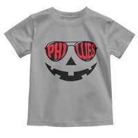 Halloween Phillies Toddler T Shirt Philadelphia Baseball Red October Jackolantern Pumpkin Face - Wonder Print Shop