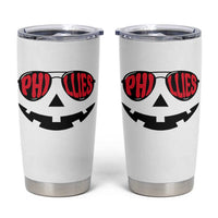 Halloween Phillies Tumbler Cup Philadelphia Baseball Red October Jackolantern Pumpkin Face - Wonder Print Shop