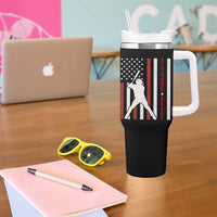 October Ready Tumbler With Handle Cool Distressed Philadelphia Baseball Fan US Flag - Wonder Print Shop