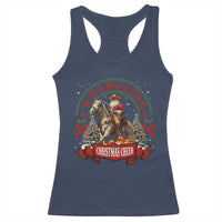 Western Christmas Racerback Tank Top Howdy Country Christmas Horse Xmas Cheer