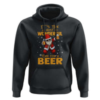 Funny Christmas Santa Claus Drinking Beer Wonderful Time Hoodie