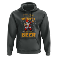 Funny Christmas Santa Claus Drinking Beer Wonderful Time Hoodie