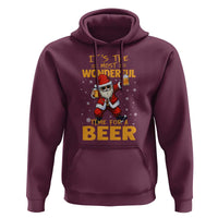 Funny Christmas Santa Claus Drinking Beer Wonderful Time Hoodie