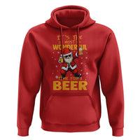 Funny Christmas Santa Claus Drinking Beer Wonderful Time Hoodie